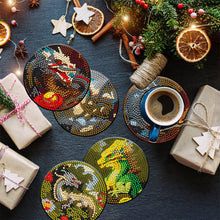 Load image into Gallery viewer, 8PCS Wooden Diamond Painting Art Coaster Kit Dragon Diamond Painting DIY Coaster