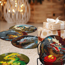 Load image into Gallery viewer, 8PCS Wooden Diamond Painting Art Coaster Kit Dragon Diamond Painting DIY Coaster