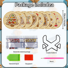 Load image into Gallery viewer, 8PCS Wooden Diamond Painting Art Coaster Kit Dragon Diamond Painting DIY Coaster