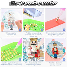 Load image into Gallery viewer, 8PCS Wooden Diamond Painting Art Coaster Kit Dragon Diamond Painting DIY Coaster