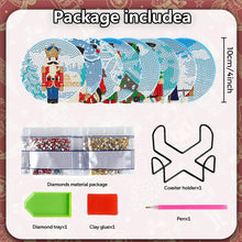 Load image into Gallery viewer, 8PCS Wooden Diamond Painting Art Coaster Kit Dragon Diamond Painting DIY Coaster