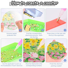 Load image into Gallery viewer, 8PCS Wooden Diamond Painting Art Coaster Kit Dragon Diamond Painting DIY Coaster