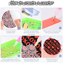 Load image into Gallery viewer, 8PCS Wooden Diamond Painting Art Coaster Kit Dragon Diamond Painting DIY Coaster