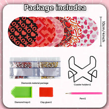 Load image into Gallery viewer, 8PCS Wooden Diamond Painting Art Coaster Kit Dragon Diamond Painting DIY Coaster