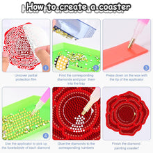 Load image into Gallery viewer, 8PCS Wooden Diamond Painting Art Coaster Kit Dragon Diamond Painting DIY Coaster