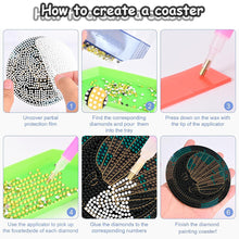 Load image into Gallery viewer, 8PCS Wooden Diamond Painting Art Coaster Kit Dragon Diamond Painting DIY Coaster