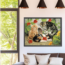 Load image into Gallery viewer, Diamond Painting - Full Square - three cats (40*30CM)