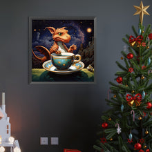 Load image into Gallery viewer, AB Diamond Painting - Full Round - Dragon and coffee cup (40*40CM)