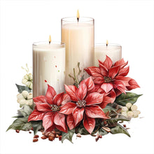 Load image into Gallery viewer, Diamond Painting - Full Round - Christmas flowers and candles (30*30CM)