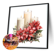 Load image into Gallery viewer, Diamond Painting - Full Round - Christmas flowers and candles (30*30CM)