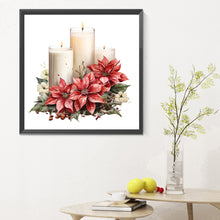 Load image into Gallery viewer, Diamond Painting - Full Round - Christmas flowers and candles (30*30CM)