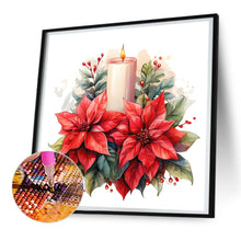 Load image into Gallery viewer, Diamond Painting - Full Round - Christmas flowers and candles (30*30CM)