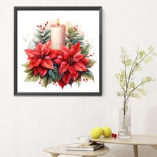 Load image into Gallery viewer, Diamond Painting - Full Round - Christmas flowers and candles (30*30CM)