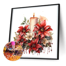 Load image into Gallery viewer, Diamond Painting - Full Round - Christmas flowers and candles (30*30CM)