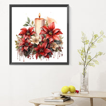Load image into Gallery viewer, Diamond Painting - Full Round - Christmas flowers and candles (30*30CM)