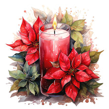 Load image into Gallery viewer, Diamond Painting - Full Round - Christmas flowers and candles (30*30CM)