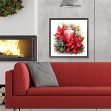 Load image into Gallery viewer, Diamond Painting - Full Round - Christmas flowers and candles (30*30CM)