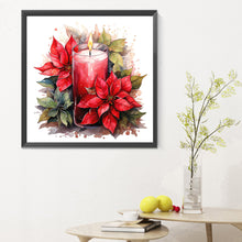 Load image into Gallery viewer, Diamond Painting - Full Round - Christmas flowers and candles (30*30CM)