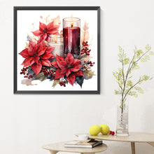 Load image into Gallery viewer, Diamond Painting - Full Round - Christmas flowers and candles (30*30CM)