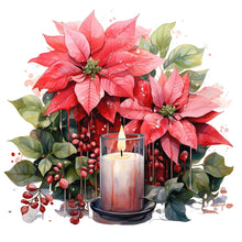 Load image into Gallery viewer, Diamond Painting - Full Round - Christmas flowers and candles (30*30CM)