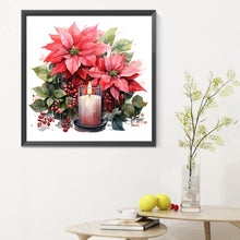 Load image into Gallery viewer, Diamond Painting - Full Round - Christmas flowers and candles (30*30CM)