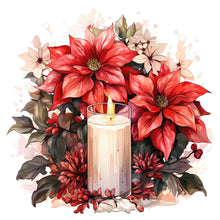 Load image into Gallery viewer, Diamond Painting - Full Round - Christmas flowers and candles (30*30CM)