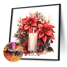 Load image into Gallery viewer, Diamond Painting - Full Round - Christmas flowers and candles (30*30CM)