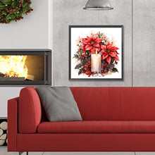 Load image into Gallery viewer, Diamond Painting - Full Round - Christmas flowers and candles (30*30CM)