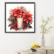 Load image into Gallery viewer, Diamond Painting - Full Round - Christmas flowers and candles (30*30CM)