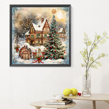 Load image into Gallery viewer, Diamond Painting - Full Round - Christmas tree in front of house (30*30CM)
