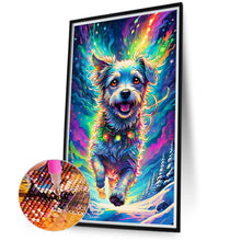 Load image into Gallery viewer, Diamond Painting - Full Round - Dog running under the aurora (40*70CM)