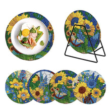Load image into Gallery viewer, 4PCS Wooden Diamond Painted Placemats for Dining Table Decor(Lavender Sunflower)