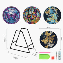 Load image into Gallery viewer, 4PCS Wooden Diamond Painted Placemats for Dining Table Decor(Graceful Butterfly)