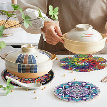 Load image into Gallery viewer, 4PCS Wooden Diamond Painted Placemats for Dining Table Decor (Datura #5)