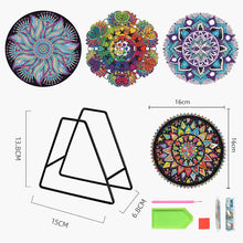 Load image into Gallery viewer, 4PCS Wooden Diamond Painted Placemats for Dining Table Decor (Datura #5)