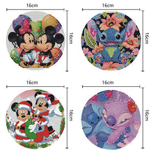 Load image into Gallery viewer, 4PCS Wooden Diamond Painted Placemats for Dining Table Decor(Disneyland Cartoon)