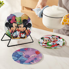 Load image into Gallery viewer, 4PCS Wooden Diamond Painted Placemats for Dining Table Decor(Disneyland Cartoon)