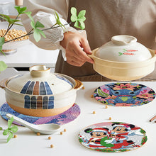 Load image into Gallery viewer, 4PCS Wooden Diamond Painted Placemats for Dining Table Decor(Disneyland Cartoon)