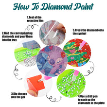 Load image into Gallery viewer, 4PCS Wooden Diamond Painted Placemats for Dining Table Decor(Disneyland Cartoon)