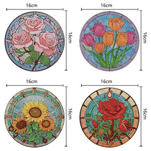 Load image into Gallery viewer, 4PCS Wooden Diamond Painted Placemats for Dining Table Decor (Bouquet #7)