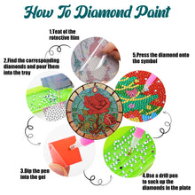 Load image into Gallery viewer, 4PCS Wooden Diamond Painted Placemats for Dining Table Decor (Bouquet #7)