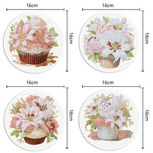 Load image into Gallery viewer, 4PCS Wooden Diamond Painted Placemats for Dining Table Decor (Bouquet #9)