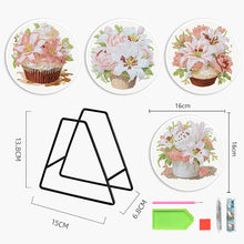 Load image into Gallery viewer, 4PCS Wooden Diamond Painted Placemats for Dining Table Decor (Bouquet #9)