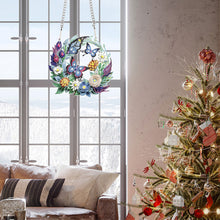 Load image into Gallery viewer, Special Shaped+Round Diamond Painting Wall Decor Wreath(Butterfly and Flower #2)