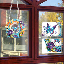 Load image into Gallery viewer, Special Shaped+Round Diamond Painting Wall Decor Wreath(Flower and Butterfly #4)