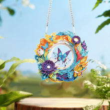 Load image into Gallery viewer, Special Shaped+Round Diamond Painting Wall Decor Wreath(Flower and Butterfly #4)