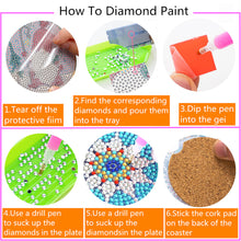 Load image into Gallery viewer, 6PCS Acrylic Diamond Painting Car Coasters for Adults Kids Beginner (Mandala)
