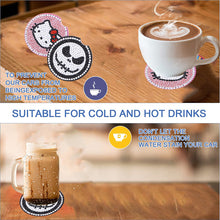 Load image into Gallery viewer, 6PCS Acrylic Diamond Painting Car Coasters for Adults Kids (Kitty Cat Skull)
