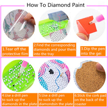 Load image into Gallery viewer, 6PCS Acrylic Diamond Painting Car Coasters for Adults Kids (Kitty Cat Skull)