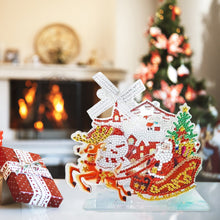 Load image into Gallery viewer, Diamond Painting Ornament Kits for Office Desktop Decor (Santa Delivers Present)